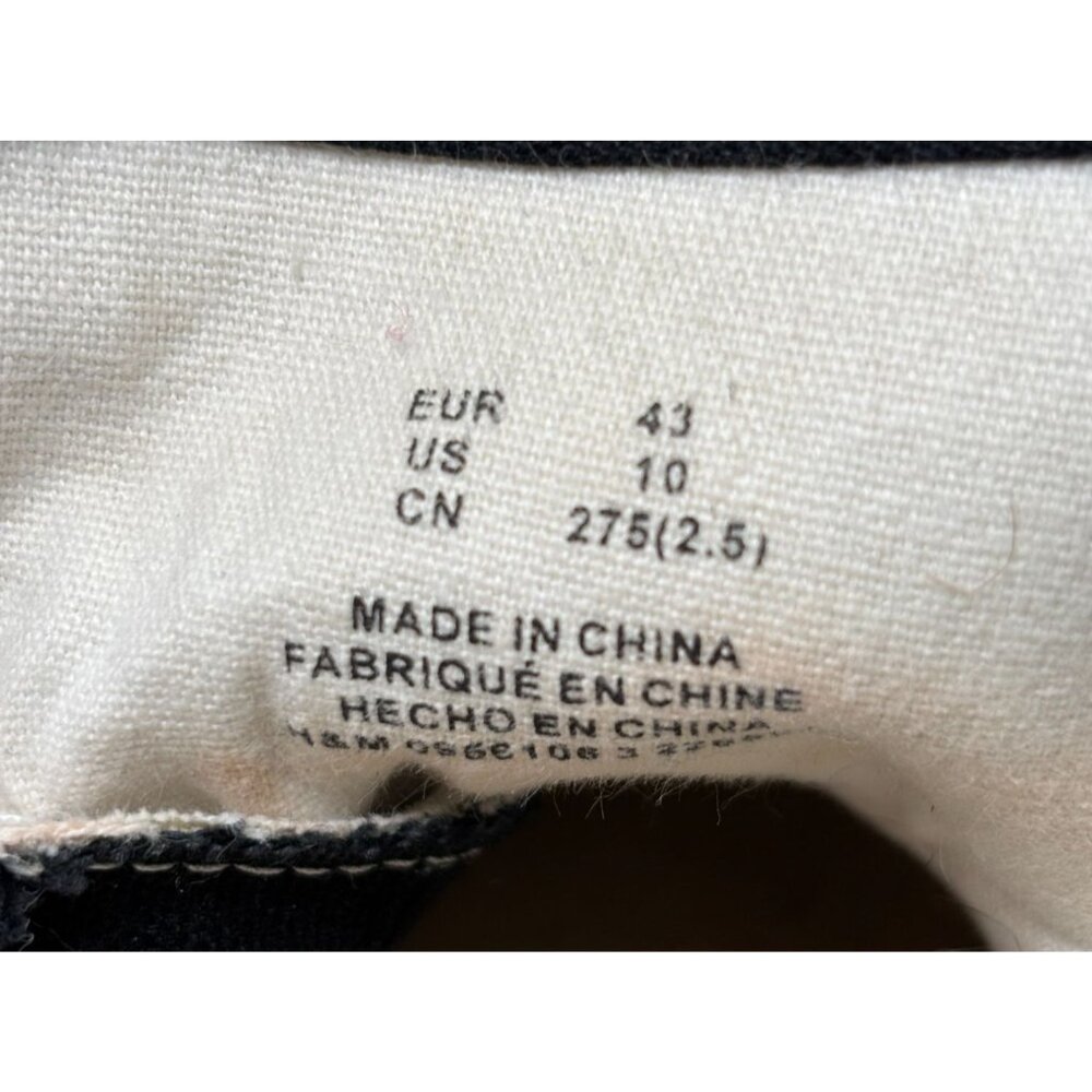 H&M Mens High-Top Canvas Sneakers US 10 EUR 43 Black & White Casual Shoes - Picture 7 of 7